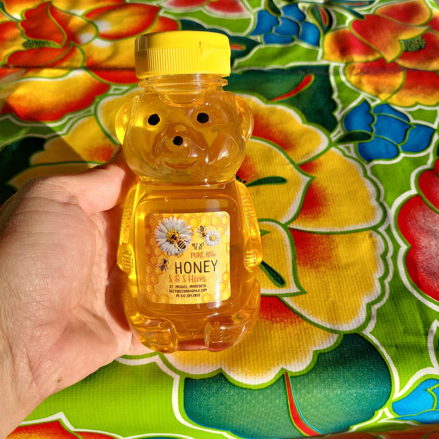 Pure Raw Honey 12oz Squeeze Bear
